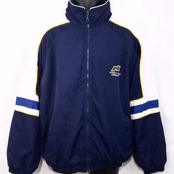 Perry Ellis America Windbreaker Jacket Vintage 90s Spell Out Mens Size Large - Picture 2 of 6